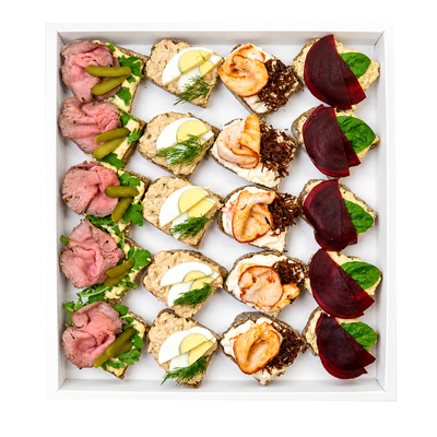 gourmet open sandwich box 20 pcs